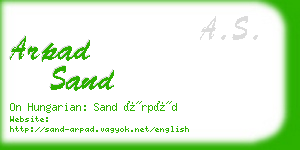 arpad sand business card